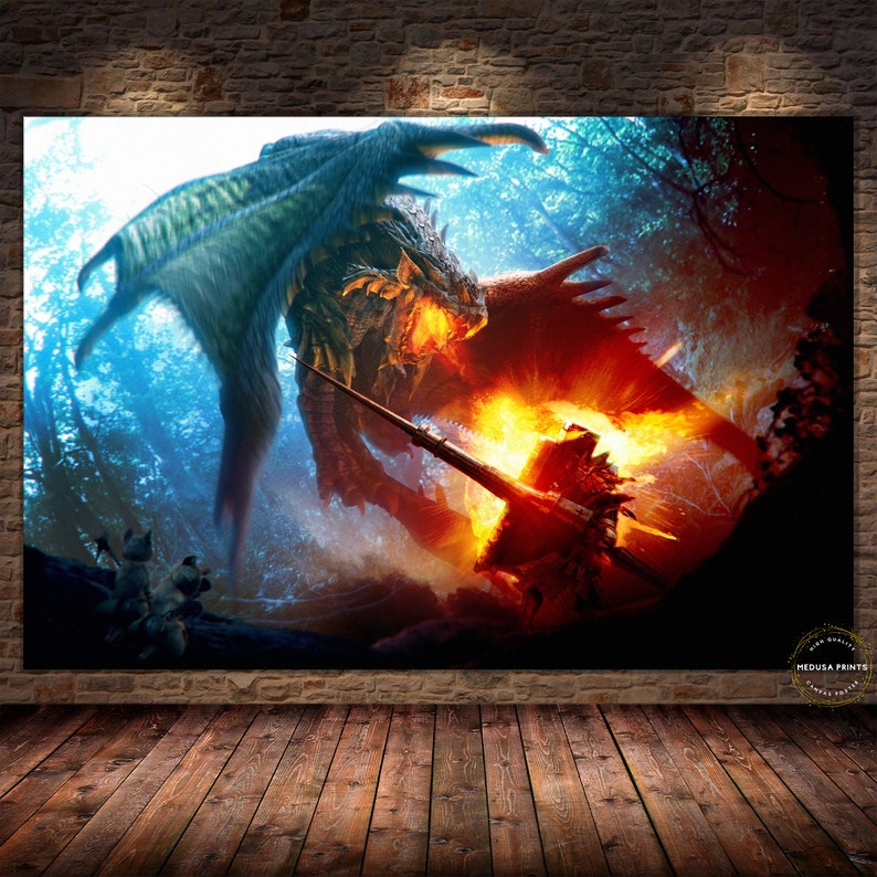 Monster Hunter World Poster Monster Hunter Rise Wall Art Etsy