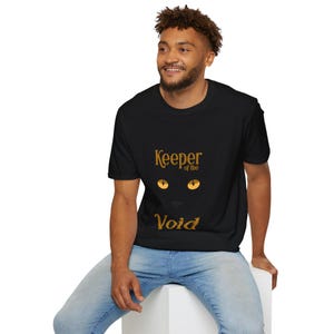 Keeper of the Void T-Shirt, Black Cat Lover Gift, Halloween Tee