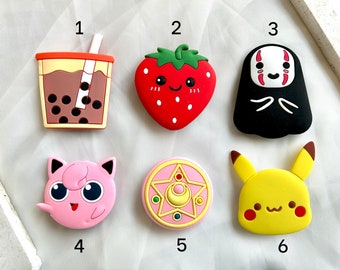 Cute and Trendy Phone Grips - Phone Holder - Gits for - Sailor Moon - Boba - Spiritied Away - Pikachu - Accessories For Phone - Strawberry