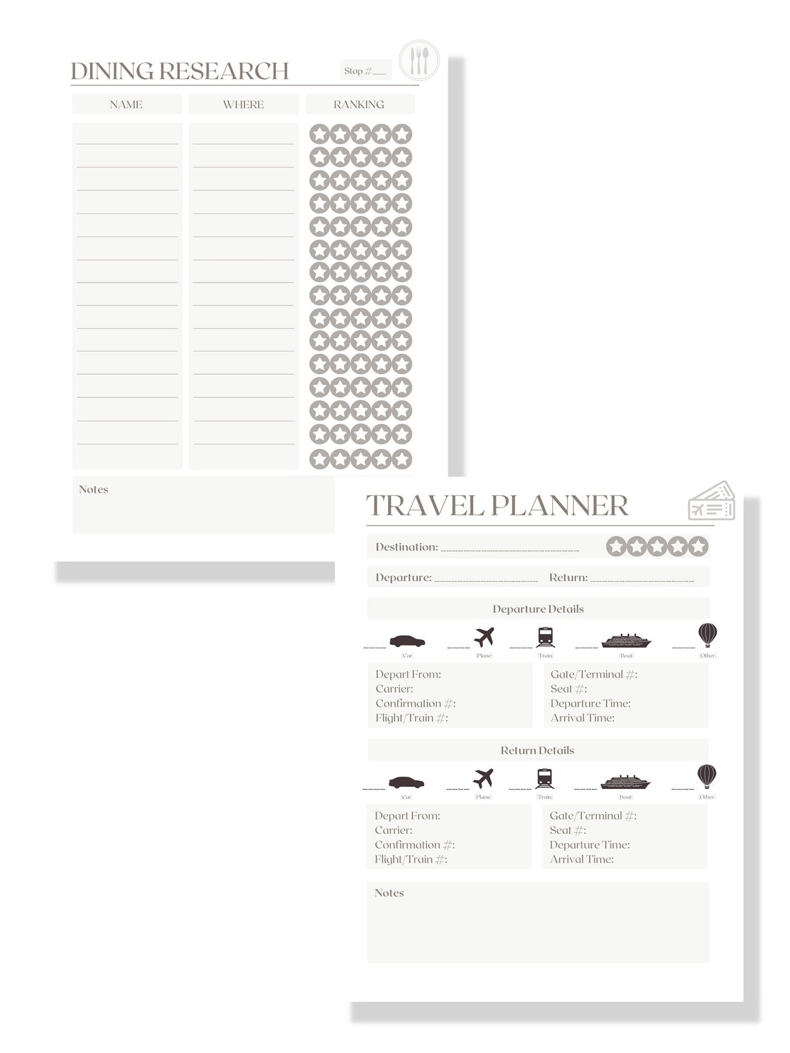 Complete Printable Domestic Travel Planner Travel Itinerary Organizer Vacation Planner Vacation