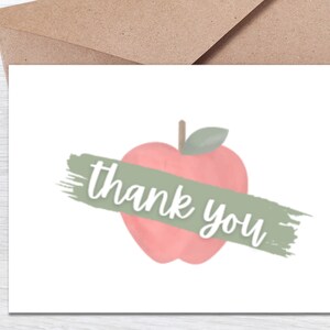 Set of 4 Thank You Cards | Teacher Thank You Card | Teacher Appreciation Card