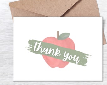 Set of 4 Thank You Cards | Teacher Thank You Card | Teacher Appreciation Card