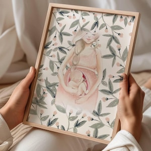 Impresión de maternidad Arte de mujer embarazada Arte del embarazo Impresión de embarazo Decoración de pared de embarazo Regalo de obstetra y ginecólogo Regalo de partera Regalo de doula Arte de clínica