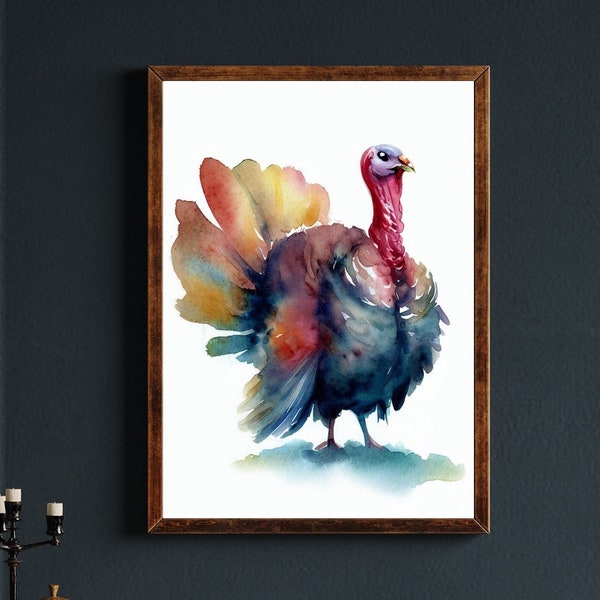 Thanksgiving Decor, Turkey Art Print, watercolor painting, Thanksgiving Wall Art, Turkey Art, Thanksgiving Art, Fall Decor, Fall Prints