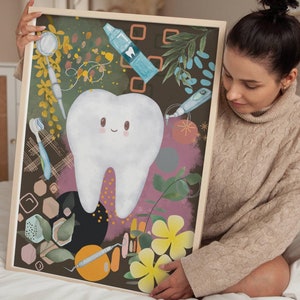 Abstract Dental Art Print Dental Poster Printable Dental Office Decor Dental Assistant Gift Dental Hygienist Dentistry Art Dentist Gift