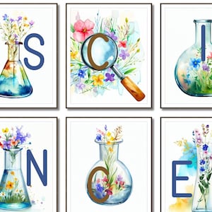 Science Classroom Posters Science Wall Prints Chemistry Biology Women in Science Posters Science Teacher Gift lab decor middle school poster