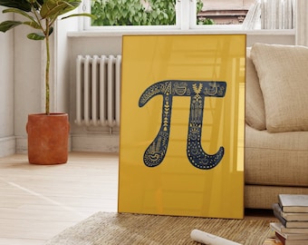 Pi Symbol Art Math Teacher Gift Math Art Mathematics Art Classroom Wall Art Math Geek Decor  Instant Download High School and Middle School