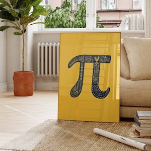 Pi Symbol Art Math Teacher Gift Math Art Mathematics Art Classroom Wall Art Math Geek Decor  Instant Download High School and Middle School