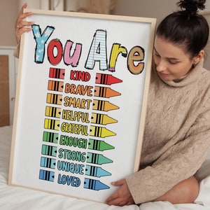 Kids Affirmation Printable Art Classroom Decor Kid room decor Nursery Wall Art Playroom Decor  Affirmation Poster Motivational Print gift