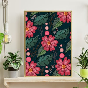 Flower Print, Botanical Wall Art, Digital Download, Botanical Wall Art, Bedroom Wall Decor, Wildflower Art, Watercolor wall art, Flower Art
