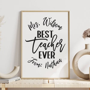 Enseignant, merci imprimable, cadeau de voeux d'enseignant, cadeau de remerciement pour enseignant, cadeau de retraite d'enseignant personnalisé, téléchargement immédiat personnalisé