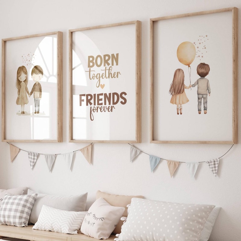 Twin Nursery Art - Etsy