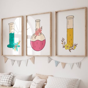 Science nursery wall decor Science baby shower decorations for girl Science decor for girls Chemistry Gallery Wall set INSTANT DOWNLOAD