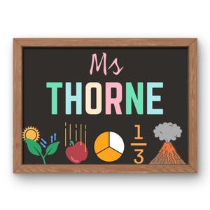 Teacher sign, Classroom door sign, custom teacher sign, editable classroom door sign, personalized teacher name sign, classroom decor, gift
