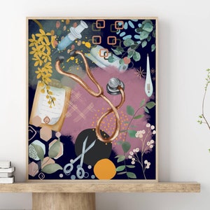 Nursing Wall Art Nurse Office Wall Decor Nursing Art Print School Nurse Office Health Office Doctor gift office decor hospital art medical