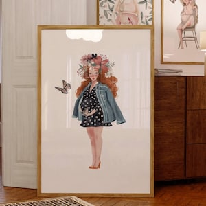 Impresión artística de maternidad Póster de nueva mamá Impresión de partera Idea de regalo para baby shower Arte de mujer embarazada Obra de arte de madre Impresión de acuarela Anuncio de bebé