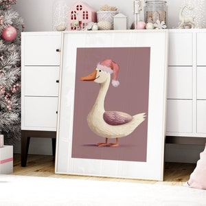 Dummer Gans Art Print Weihnachten Mädchens Zimmer Dekor Kinderzimmer Wanddekoration Verspieltes Tier Poster Kinderzimmer Dekor Süße Gans Poster Gänse