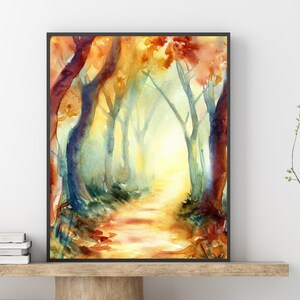 Watercolor Fall Print, Fall Printable Art, Autumn wall art, watercolor painting, fall color painting, Fall Wall art, Fall decor, Autumn art