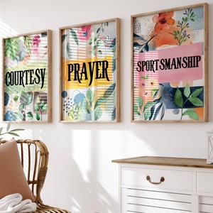 Daily Affirmations classroom decor set of 3 Therapy Office Decor Positive Affirmations Psychology wall art Calming Corner decor watercolor
