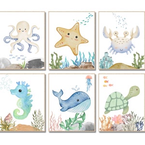 Unter dem Meer Kinderzimmer Drucke, Ozean Poster, Ozean Poster, Spielzimmer Deko, Junge, Mädchen Drucke