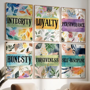 Affirmations for Kids Printable Wall Art Mental Health Poster set of 6 Calming Corner Classroom Decor Growth Mindset Kids Homeschool arts
