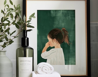 Girls Bathroom Decor Kids Bathroom Wall Art Girls Wall Art bathroom print for girls bathroom decor Green wall art kid Bathroom Wall Art gift