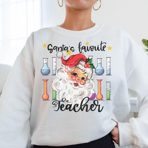 Santa’s favorite teacher Christmas png, science teacher sublimation png, teacher shirt png, teacher png, teacher gift ideas, teacher gift