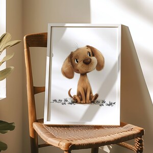 Puppy Art Print Nursery Print Puppy Nursery Decor Nursery Wall Art Boy Baby Girl Nursery Wall Art Dog wall art play room decor gift to baby