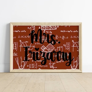 Personalizado Matemáticas PROFESOR SIGN Matemáticas personalizadas Maestro Puerta Signo matemáticas Aula Decoración Puerta Colgador Regreso a la escuela Signo de bienvenida Signo de regalo matemáticas