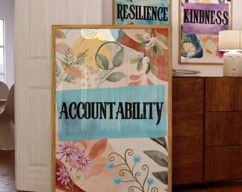 Posters klaslokaal Set van 3 groeimindset positieve bevestiging aquarelkunst psychologie Geestelijke gezondheid Afdrukbare therapie Office counselor