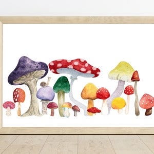 Mushroom Print nursery wall art Modern Woodland Children's Room Decor Forest Nursery Wall Art cute wall art Gender Neutral Kids Room Art