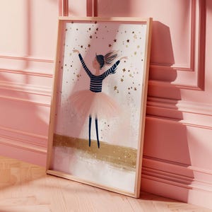 Ballet Nursery Art Pink Girl&#39;s Room Ballet Dancer Painting Ballerina Nursery Decor Girly Wall Art Cute Toddler Room Decor Pink Ballerina