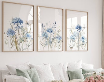 Wildflower Home Decor Wall Art for Living Room Wild Floral Artwork Set ...