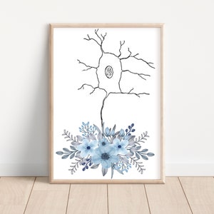 Science Print neuron print Neurology Doctor gift medical print classroom decor science gift Digital download Anatomy Poster Neurologist gift