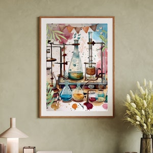 Laboratory decor, gift to scientist, scientist bedroom decor, chemistry wall art, chemistry lab decor, chemist gift, science classroom art