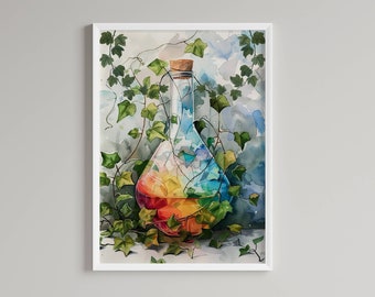 Scientist gift Science poster chemistry art watercolor science wall art lab decor Chemist gift science teacher office room decor Biology