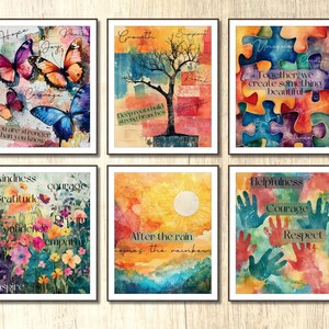 Growth Mindset Printable set of 6 School Counselor office room decor Classroom Decor Calm Down Corner Posters Therapy Office Decor Therapist