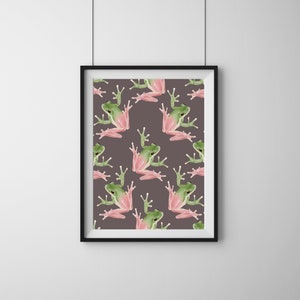 Frog wall art, frog wall print, frog wall decor, kid bathroom wall art, kid bathroom decor, nursery decor, guest bathroom decor, playroom