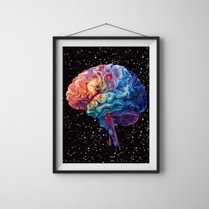 Brain Art Print human anatomy print science poster Human Brain Anatomy Wall Art Psychiatrist Office Wall Decor classroom decor Medical Art