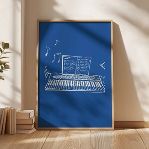 contemporary,digital art,digital print,downloadable,home decor,keyboard,minimalist,music,piano,poster,printable,terra cotta,wall art