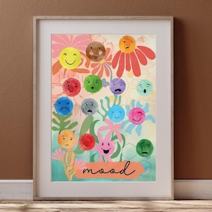 Mood Poster Print Emotions Print Watercolor Emotions Wall Print Mood and Feelings Poster School Poster classroom decor kids room art gift