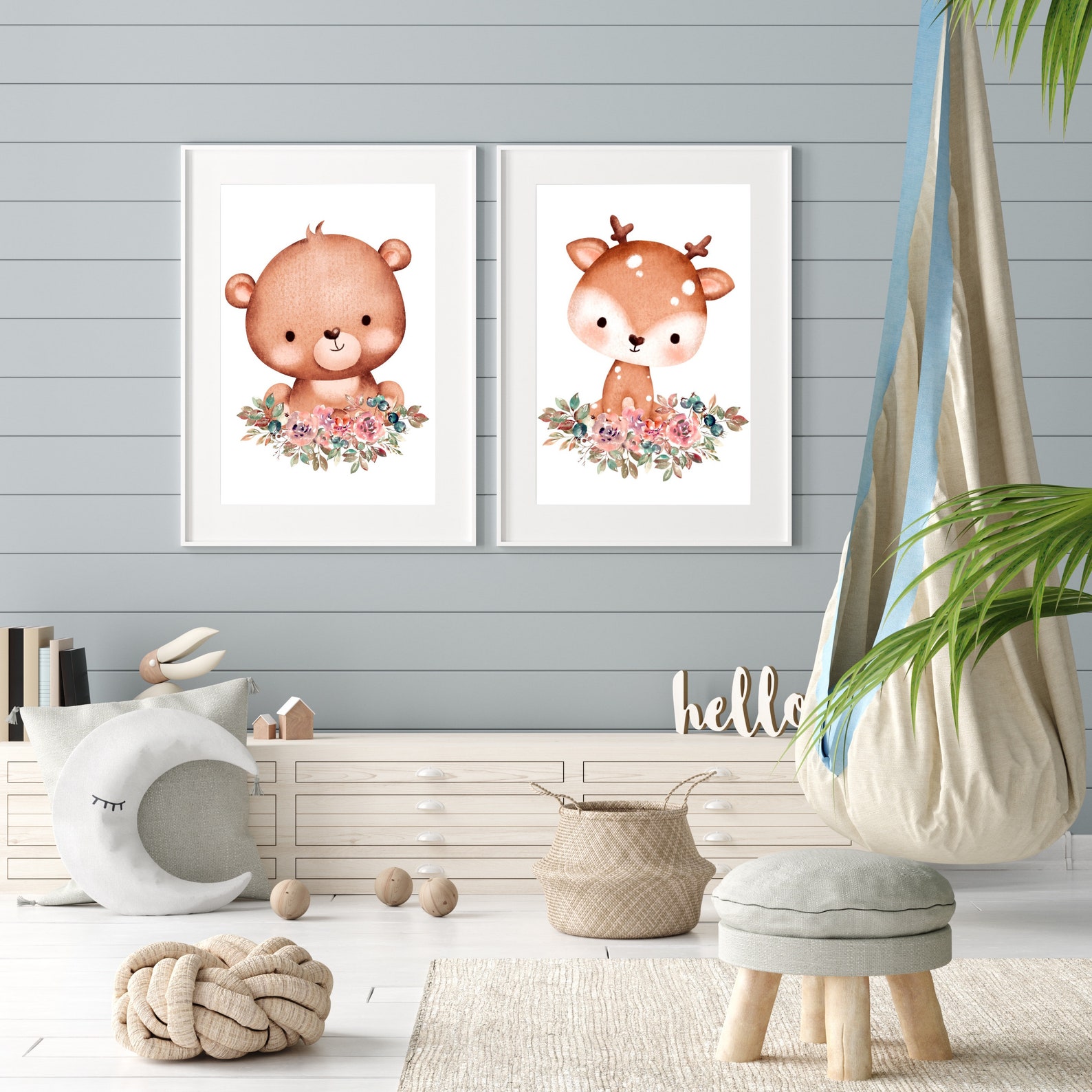 Nursery Printables, Woodland Animals Nursery Print, Woodland Nursery ...