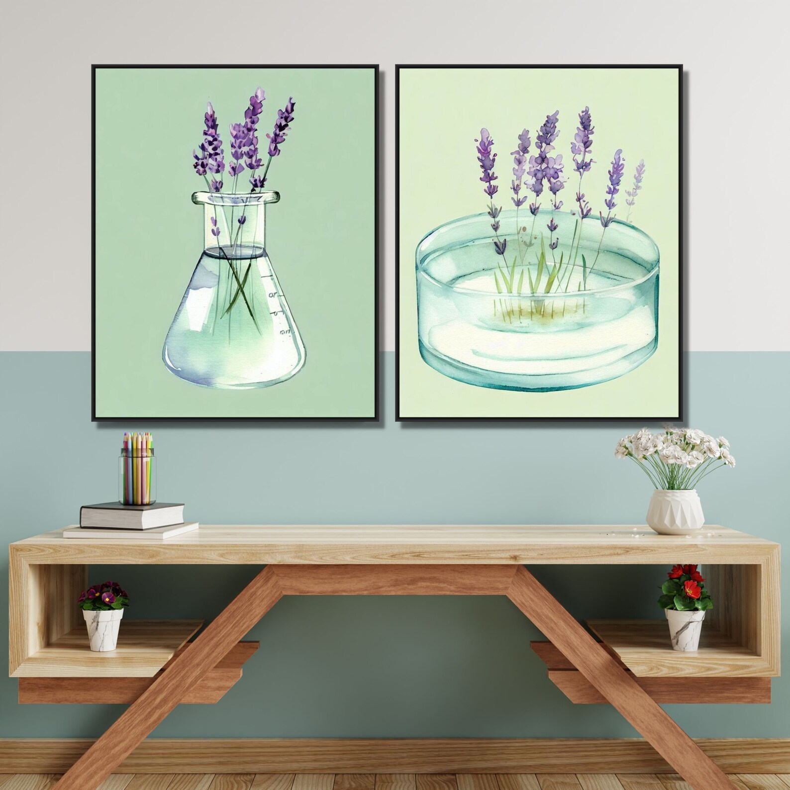Printable Science Classroom Wall Art Set, Lavender Flower Artwork ...