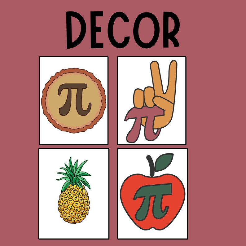 Math Bulletin Board Pi Day Bulletin Board Classroom Door Decor Kit Easy ...
