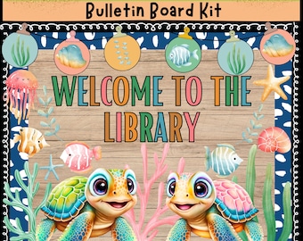 Library Bulletin Board Kit Library Bulletin Board Classroom Printable Decor Back to school bulletin board Reading corner decor door decor