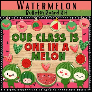 Summer Bulletin board kit Watermelon Bulletin Board Classroom Door Decor Summer Bulletin Decor End Of Year Watermelon Posters Back to school