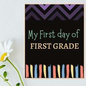 Printable First Day of FIRST GRADE Sign, 1st Day of 1st Grade, First ...