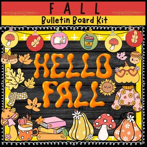 Fall Bulletin Board kit Autumn Classroom Decorations Door Decor for Classrooms Fall Themed Printable Bulletin Board Set Leaf Acorn fall