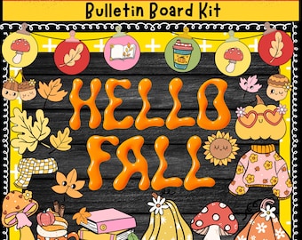 Fall Bulletin Board kit Autumn Classroom Decorations Door Decor for Classrooms Fall Themed Printable Bulletin Board Set Leaf Acorn fall