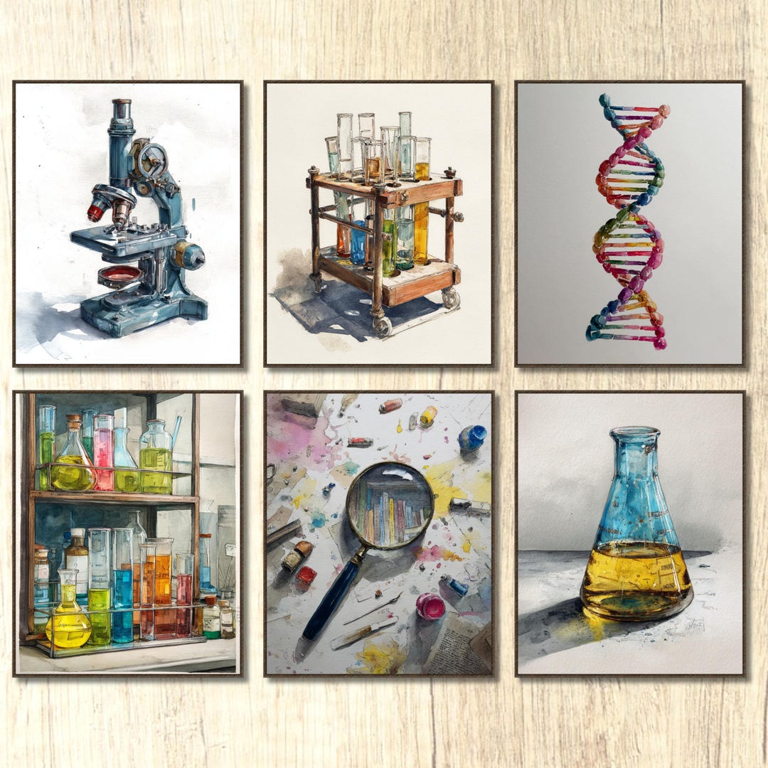 Science Wall Prints, Boho Watercolor Prints, Boho Classroom Wall Art ...
